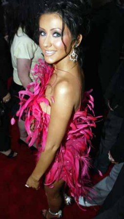 Christina Aguilera deslumbrante en el 2003, en los premios MTV Video Music Awards.