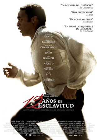 12 años de esclavitud es una película británico-estadounidense basada en un hecho real ocurrido en 1850, fue la ganadora de los Premios Óscar de 2014 por Mejor película, Mejor actriz de reparto y Mejor guion adaptado.