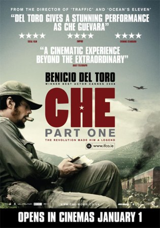 Benicio del Toro protagoniza la cinta “Che” (2008), cuya primera parte fue filmada en Puerto Rico y México. Esta primera parte, titulada “The Argentine” está ambientada en la revolución cubana.