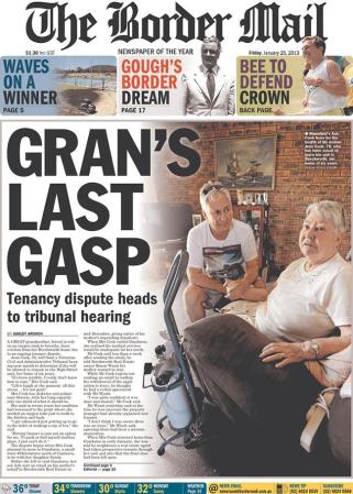 El periódico The Border Mail, de Australia, equipara en importancia el texto y la imagen. Incluso, intenta mezclarlos sin marcar los límites de uno y otra.