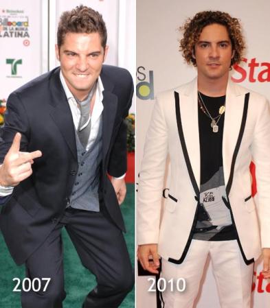 David Bisbal<br /><br />Otro look que evolucionó a lo grande, comenzando por el cabello y siguiendo por el vestuario. Nos quedamos con el de 2007, aunque sin duda el de 2010 es mucho más arriesgado.