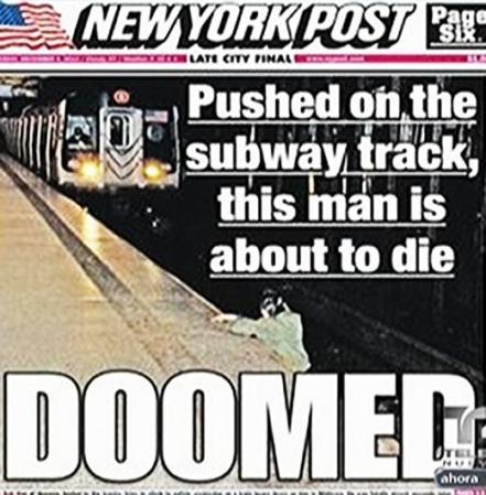 Una foto tomada por un fotógrafo de le diarion New York Post, quien coincidentemente estaba en el lugar de los hechos, fue duramente criticado por tomarle fotos a la víctima.