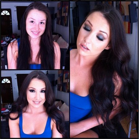 Lola Foxx antes y después del maquillaje.