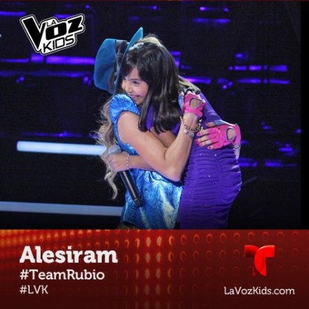 Alesiram Meza de 9 años cantó "Bidi Bidi Bom Bom" de Selena como toda una profesional. Los tres coaches voltearon y se pelearon por conseguir que Alesiram fuera parte de sus equipos. Pero finalmente ella se fue con Paulina Rubio.
