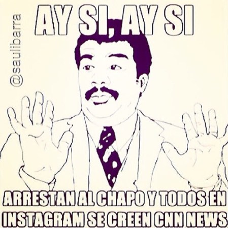 En las redes sociales, como ya es de costumbre, no se hizo esperar la reacción en “memes”, de la captura del narcotraficante más buscado del mundo Joaquín “el chapo” Guzmán.