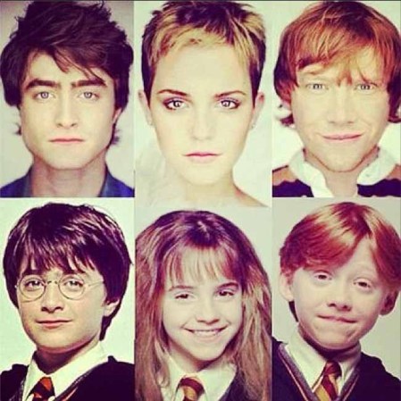 Las estrellas de Harry Potter de niños y adultos.