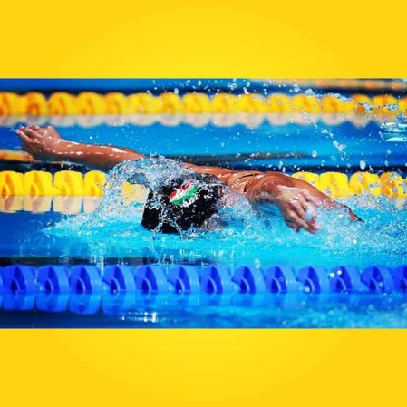 La sirenita que cautivó en los Mundiales de Natación de Barcelona.