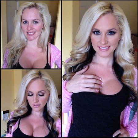Alana Croft antes y después del maquillaje.