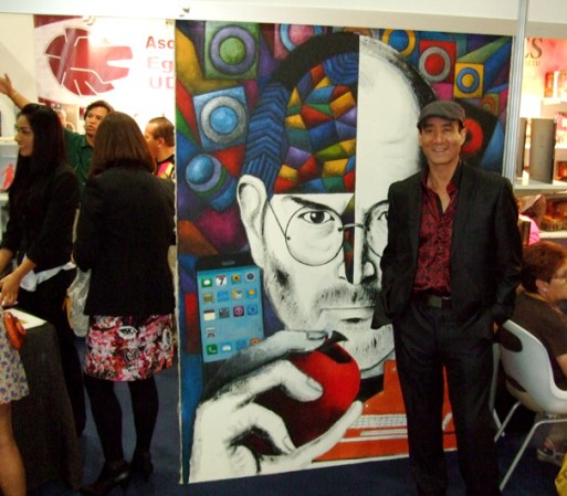 En LéaLA también estuvo presente la pintura del artista Calixto Shibaja, un gran talento hispano que vive en Los Angeles.