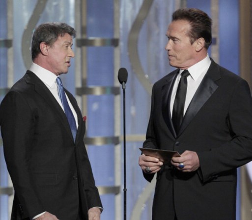 Sylvester Stallone y Arnold Schwarzenegger hicieron reír al público antes de entregar el premio a Mejor Película extranjera a “Amour”, la gran favorita.