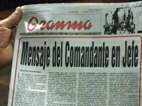 19 DE FEBRERO, 2008: Fidel Castro renuncia a la presidencia de Cuba, anunciando que no aceptará ser reelegido al cargo tras cinco décadas en el poder.