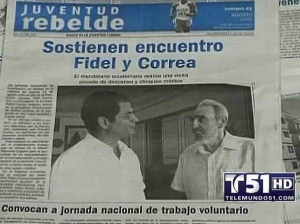 Ese mismo fin de semana también se reunió con el presidente de Ecuador Rafael Correa, en La Habana.