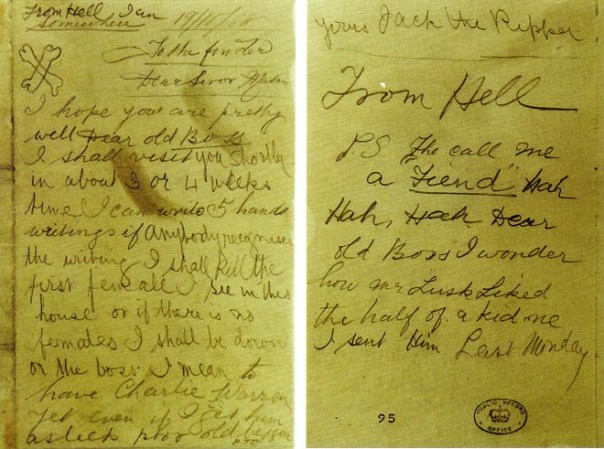 En esta otra carta figuran las palabras "From hell" ("Desde el infierno").