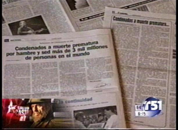 Castro parece obsesionarse con el tema del etanol y de cómo Estados Unidos amenaza con dejar con hambre a medio planeta al convertir el maíz en etanol.