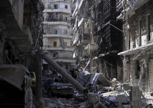 ALEPPO, SYRIA, despues de los ataques aereos que acusaron la muerte de 17 personas incluyendo mujeres y niños.