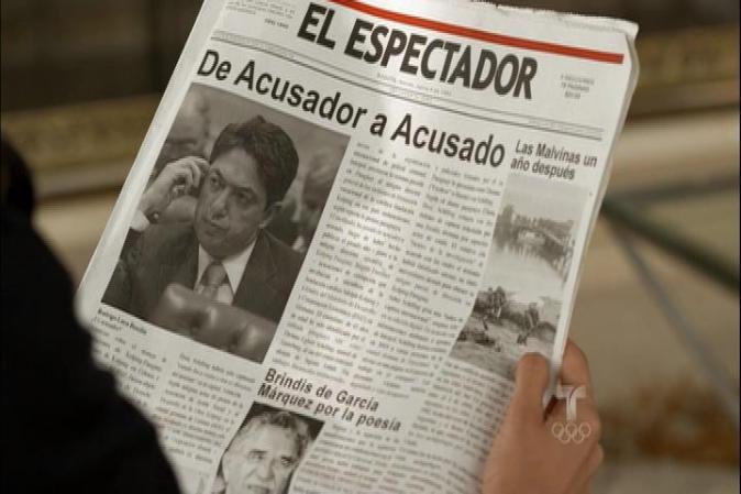 El diario El Espectador publica en primera página la noticia sobre las acusaciones que Ortiz hizo a Rodrigo Lara Bonilla, de haber recibido un cheque del narcotráfico.
