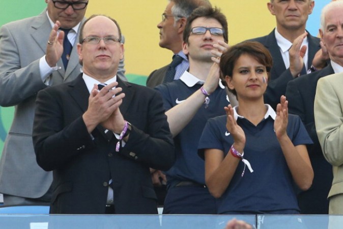 Principe Albert de Monaco y a Ministro Francesa de Women's Rights and Sports Najat Vallaud-Belkacem