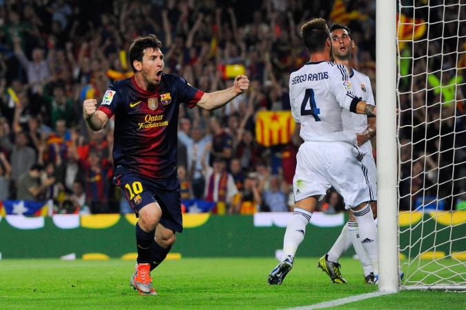 Messi mete el primer gol de su equipo.