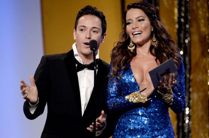 Pee Wee y Adriana Fonseca en los Billboard Mexicanos 2013.