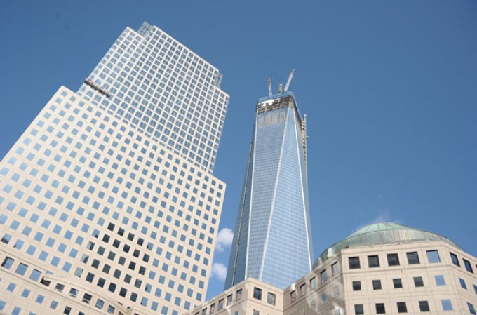NEW YORK, NY - MARCH 05: General view of One World Trade Center aka 1 WTC (C) standing in The World Financial Center on March 5, 2013 in New York City. (Photo by Michael Loccisano/Getty Images)