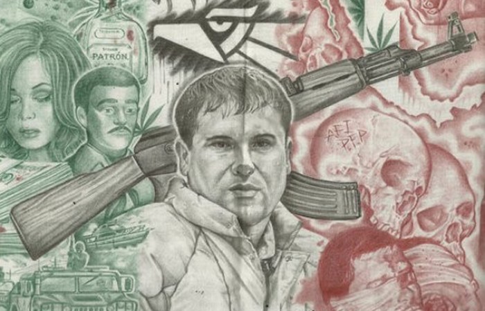 Una pintura, inspirada en "El Chapo"