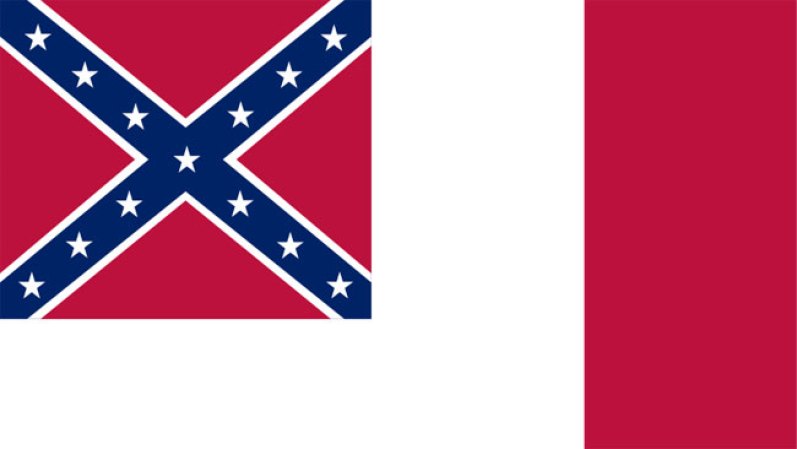 Esta fue la tercera versión de la bandera de los Estados Confederados de América, (1861-1865)