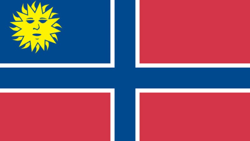 La bandera del estado indio de de Muskogee (1799-1803), en Florida. Llegó a tener 60,000 ciudadanos.