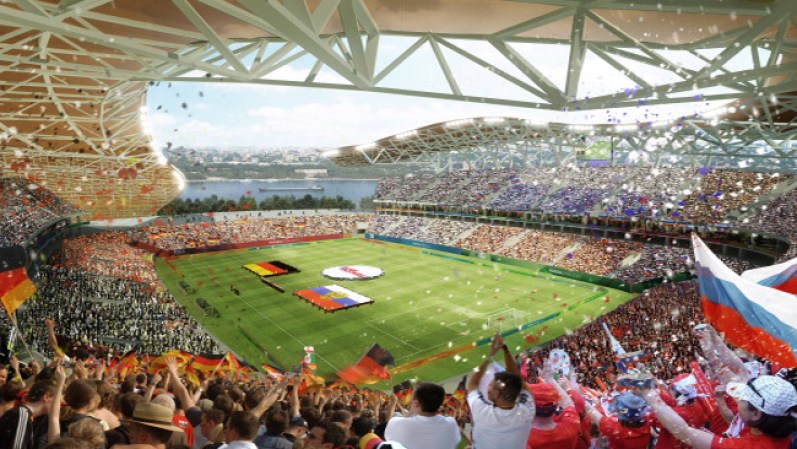 Así quedará el interior del estadio Rostov-on-don cuya capacidad será de 45,000 espectadores.
