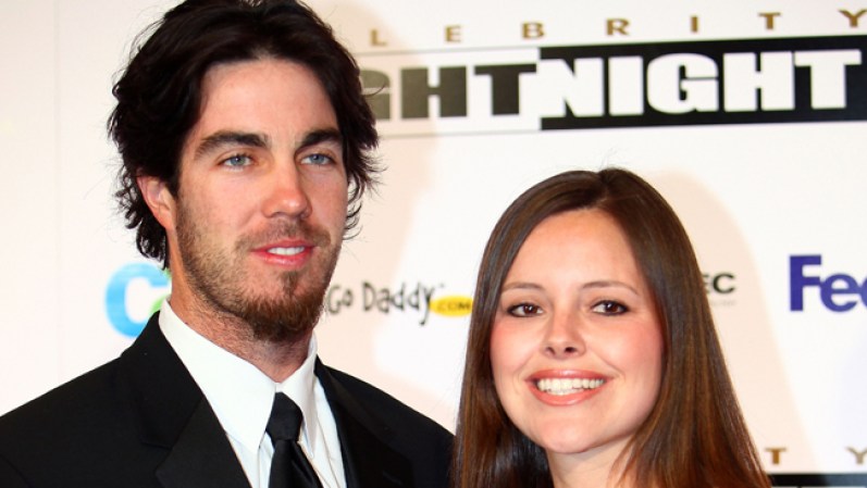 Dan Haren, jugador de las Grandes Ligas, junto a su esposa Jessica.