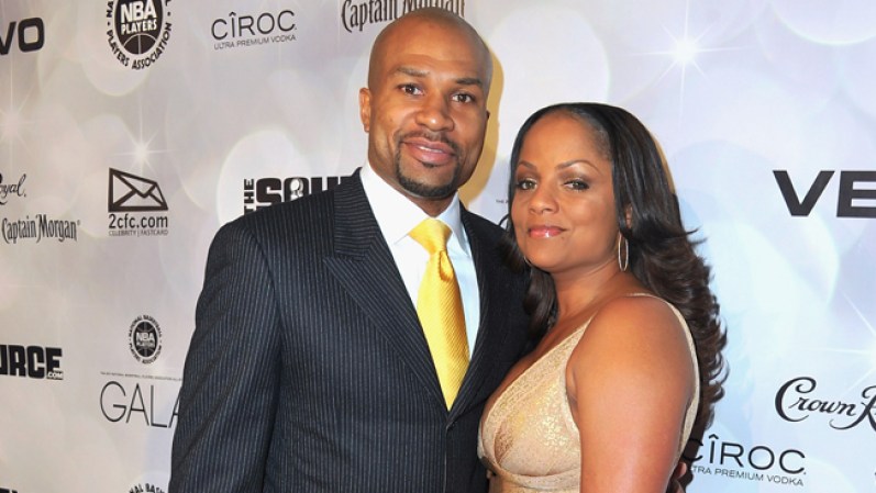 Derek Fisher, de Los Angeles Lakers, junto a su esposa Candace Fisher. Se casaron en 2006.