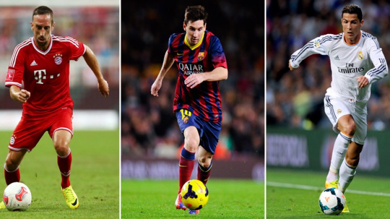 Diciembre 2013. Ribery, Messi y Ronaldo, los tres finalistas al Balón de Oro 2013.<br /><br /><br /><br /> Se definen candidatos al Balón de Oro <br />