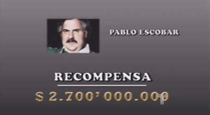 El gobierno lanza una agresiva campaña contra Pablo Escobar, poniéndole precio a su cabeza.