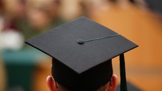 Student seen with graduation cap