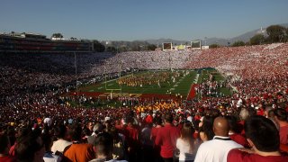 Rose Bowl stadium filled people