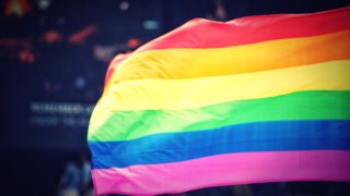 Rainbow flag waves