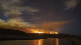 A view of the Lake Hughes fire.