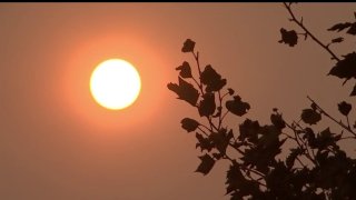 Sun amid smoke from wildfires