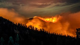 The Bobcat Fire continues to burn .