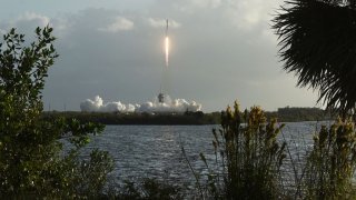 A SpaceX Falcon 9 rocket.