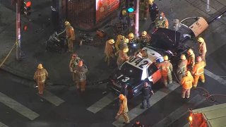 Un Accidente automovilístico ocurrió en la cuadra 1000 de East Vernon Avenue, cerca de Central Avenue en el sur de Los Ángeles.