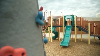 An empty playground during the pandemic