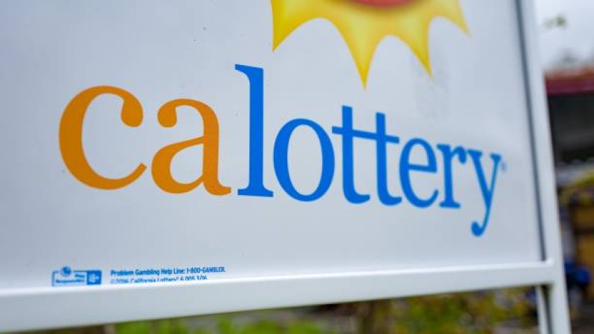 Close-up of sign for CALottery or the California Lottery in Lafayette, California, April 4, 2019. (Photo by Smith Collection/Gado/Getty Images)