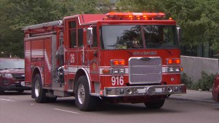 A San Diego Fire-Rescue firetruck.