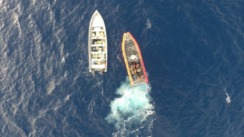 Three U.S. Coast Guard Cutters intercepted drug smuggles on international waters and seized about 11,500 pounds of cocaine in April and May.