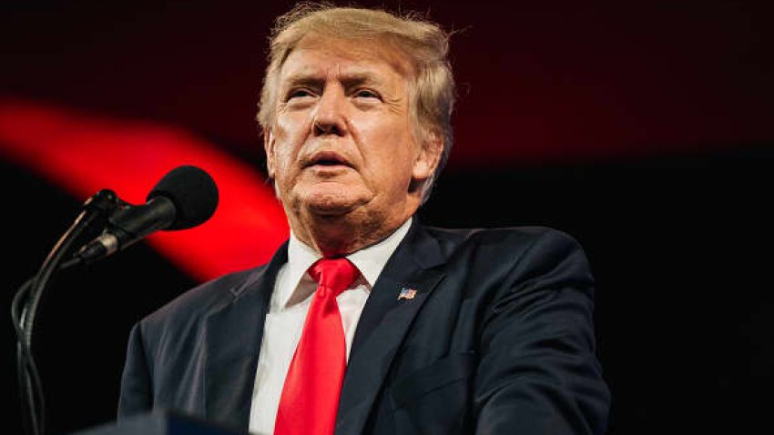 Former U.S. President Donald Trump prepares to speak during the Conservative Political Action Conference CPAC held at the Hilton Anatole on July 11, 2021 in Dallas, Texas.