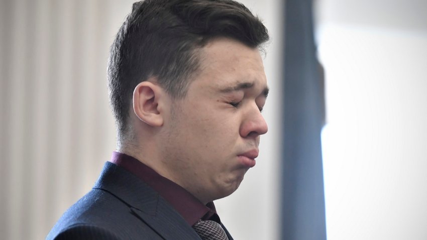 KENOSHA, WISCONSIN – NOVEMBER 19:  Kyle Rittenhouse closes his eyes and cries as he is found not guilty on all counts at the Kenosha County Courthouse on November 19, 2021 in Kenosha, Wisconsin. Rittenhouse was found not guilty of all charges in the shooting of three demonstrators, killing two of them, during a night of unrest that erupted in Kenosha after a police officer shot Jacob Blake seven times in the back while being arrested in August 2020. Rittenhouse, from Antioch, Illinois, claimed self-defense who at the time of the shooting was armed with an assault rifle.  (Photo by Sean Krajacic – Pool/Getty Images)