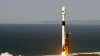 A SpaceX rocket lifts off from Vandenberg Space Force Base.