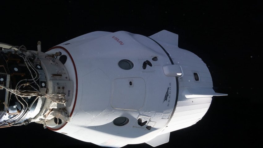 SpaceX’s Crew Dragon capsule Freedom docked to the International Space Station.