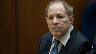 LOS ANGELES, CA - OCTOBER 04: Former film producer Harvey Weinstein appears in court at the Clara Shortridge Foltz Criminal Justice Center on October 4, 2022 in Los Angeles, California. Harvey Weinstein was extradited from New York to Los Angeles to face sex-related charges.