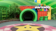 A view of the pipe tunnel entrance to Super Nintendo World at Universal Studios Hollywood.
